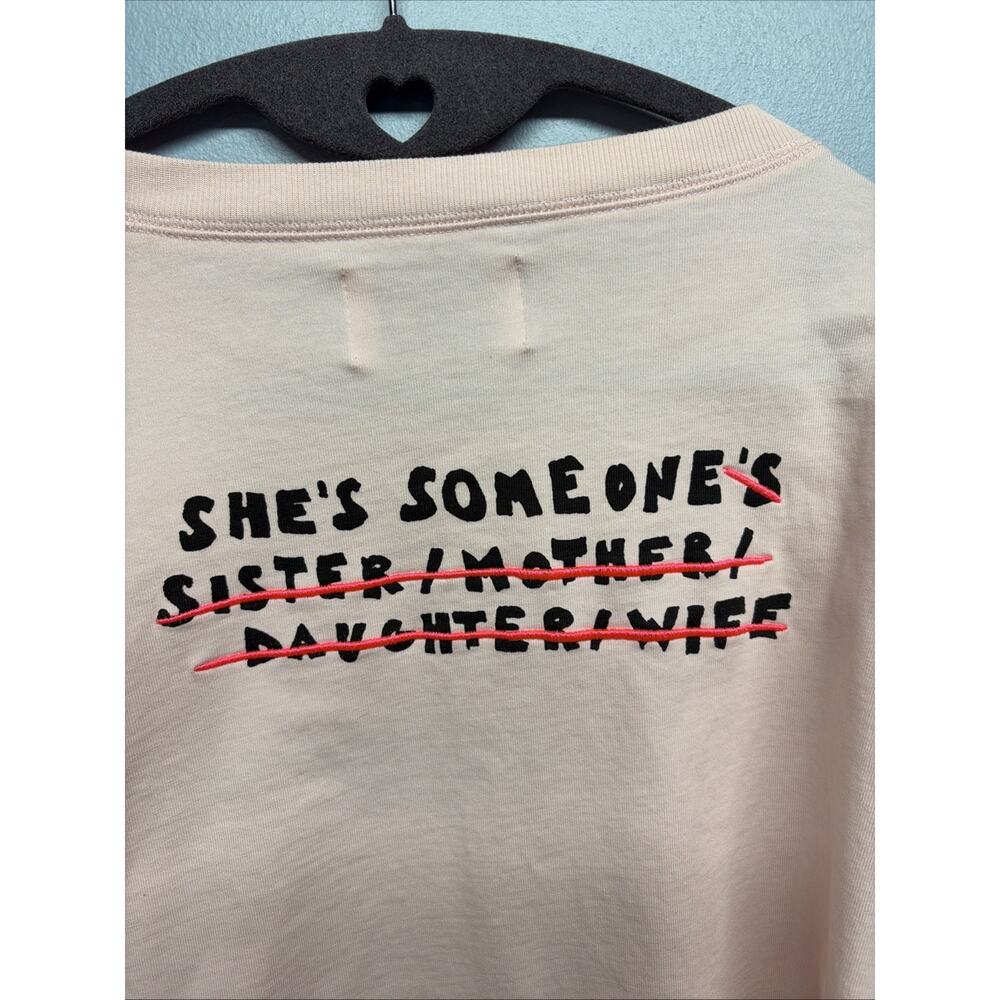 CHNGE Long Sleeve Pink Shirt Embroidered (M) Teach Girls To Be Somebodies... - Picture 6 of 8